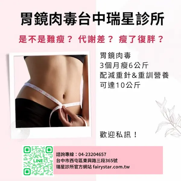 台中胃肉毒 無痕筋膜拉提,飛梭雷射,胃肉毒,醫美診所,整形